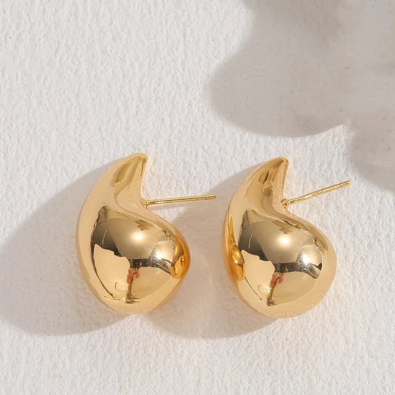 Golden Water Drop Earring