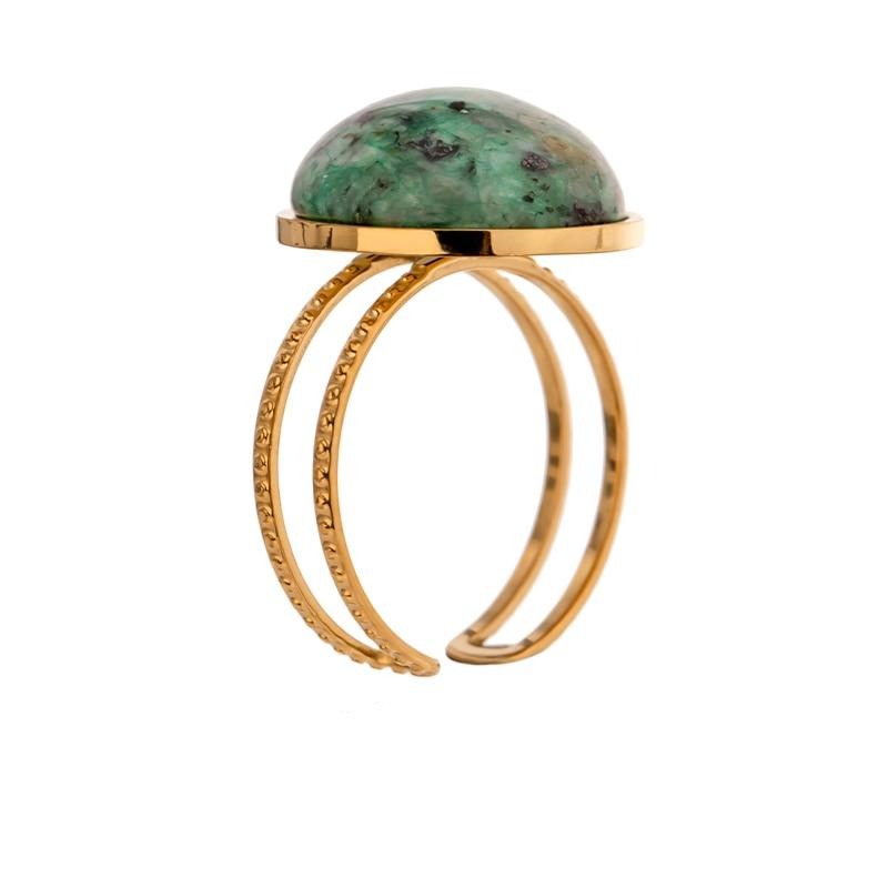 Green Natural Stone Ring