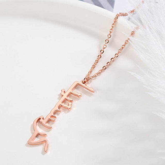 Arabic vertical custom Necklace